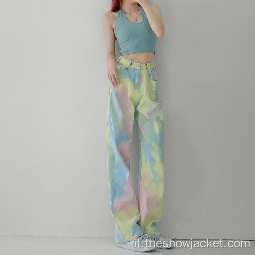 Pantaloni lunghi per tinture da donna colorate